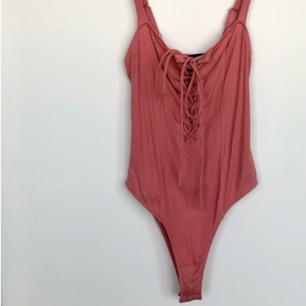 Urban Outfitters bodysuit Mauve / Pink tie up - medium - Picture 1 of 10